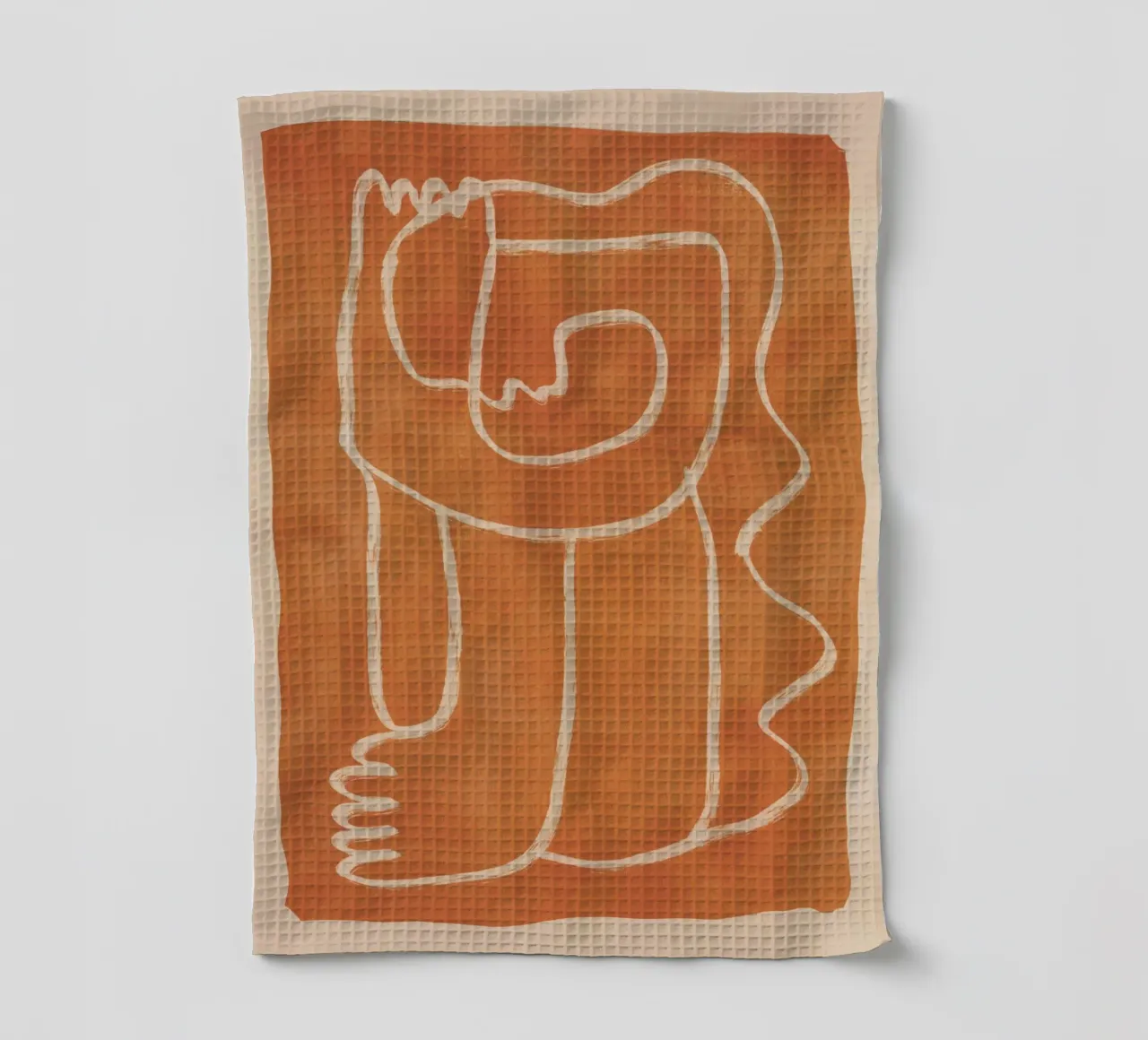 Dessin au trait abstrait Figure 2 torchon de ThingDesign