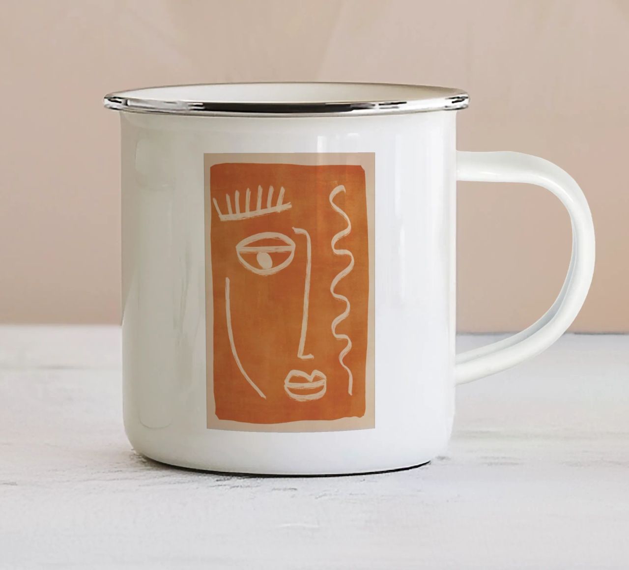 Volto astratto 26 tazza in smalto da ThingDesign