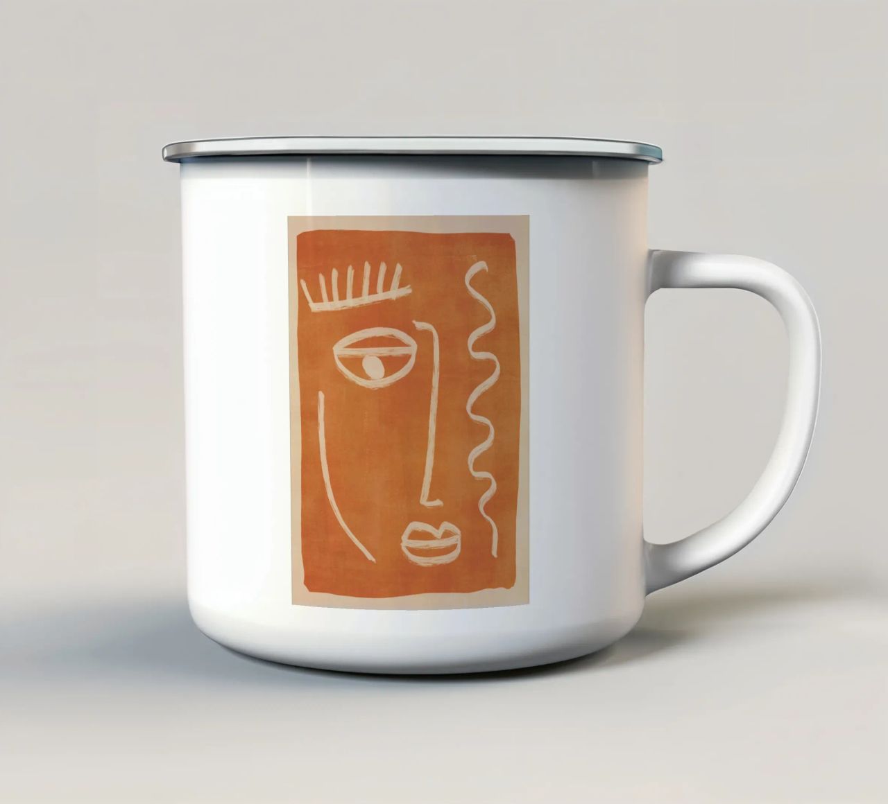 Volto astratto 26 tazza in smalto da ThingDesign