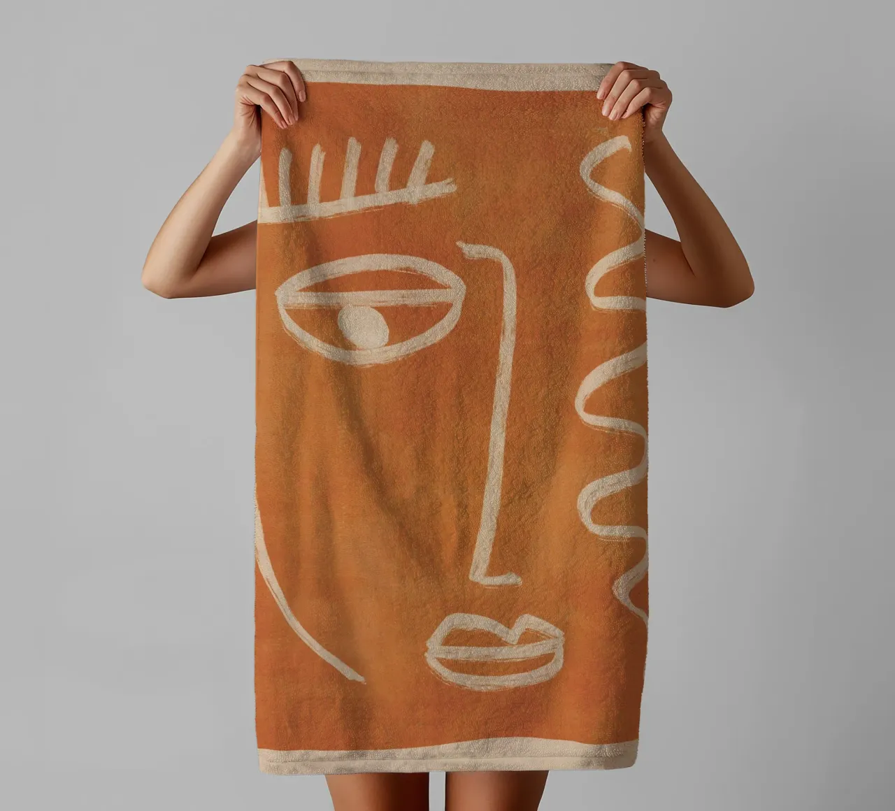Abstraktes Gesicht 26 Handtuch von ThingDesign
