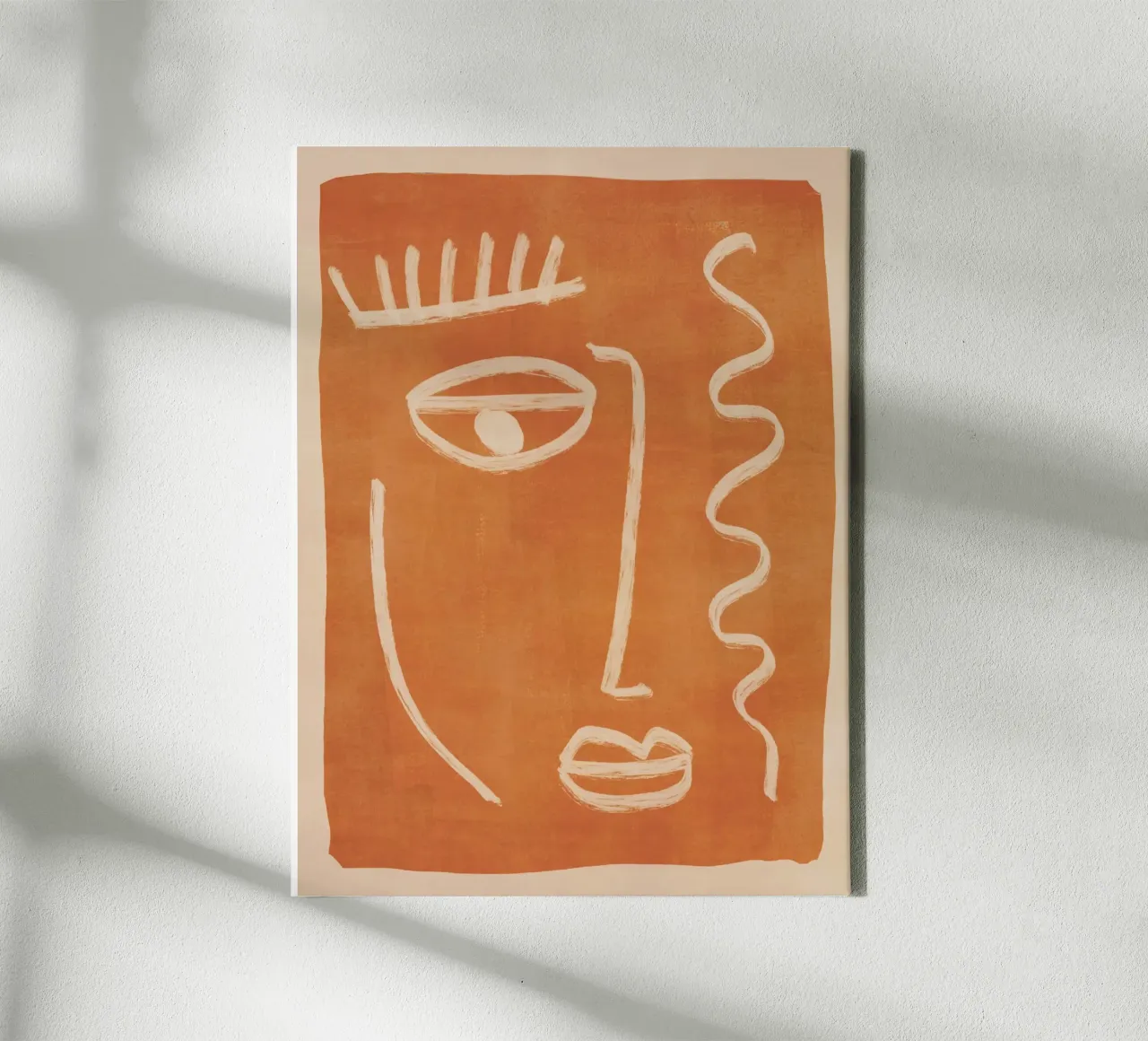 Abstract gezicht 26 canvas met Baklijst van ThingDesign