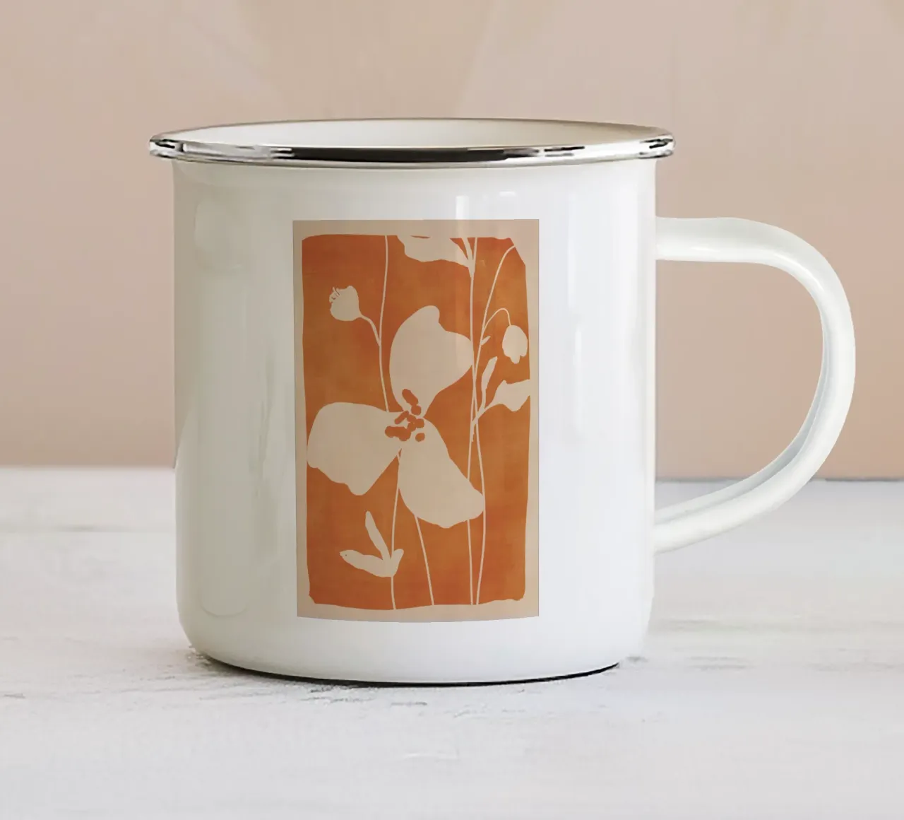 Fiori astratti minimali 4 tazza in smalto da ThingDesign