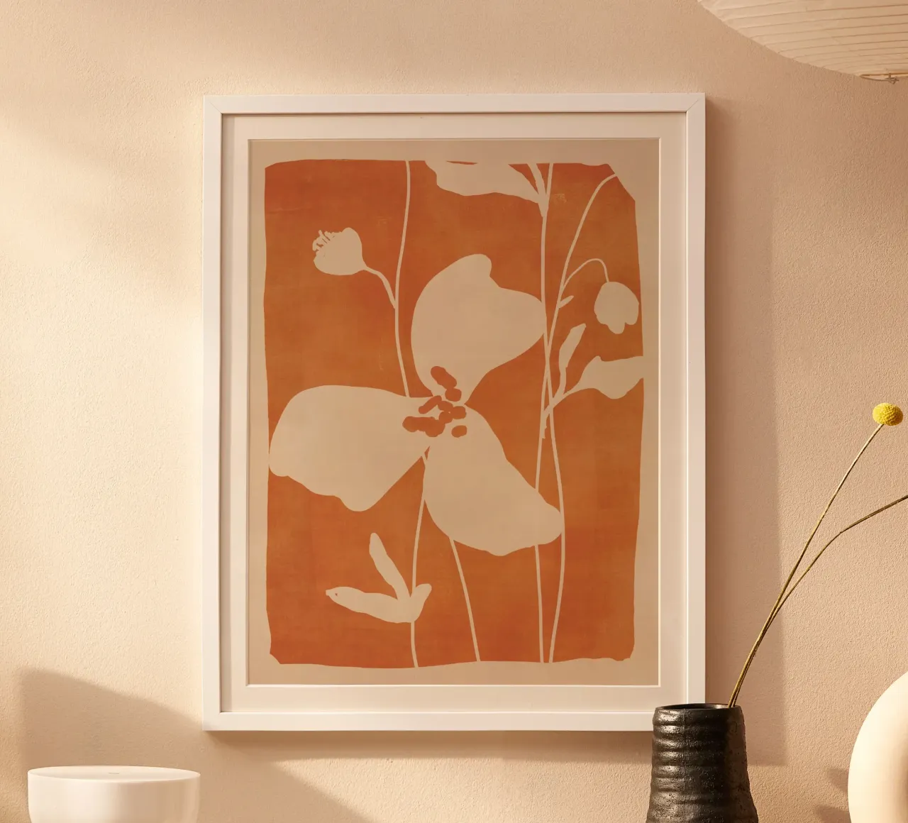 Fiori astratti minimali 4 poster con telaio in alluminio da ThingDesign