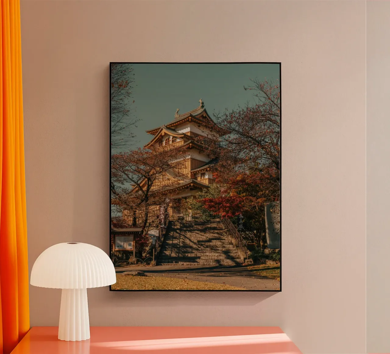Castello giapponese in autunno plexiglass da Marcel Bisig