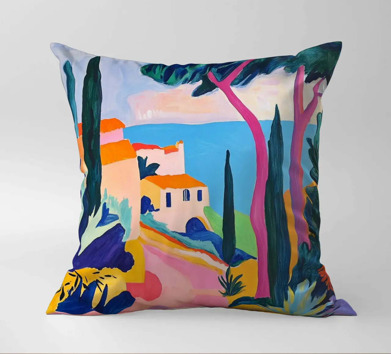 Paesaggio di Collioure cuscino da studiofox