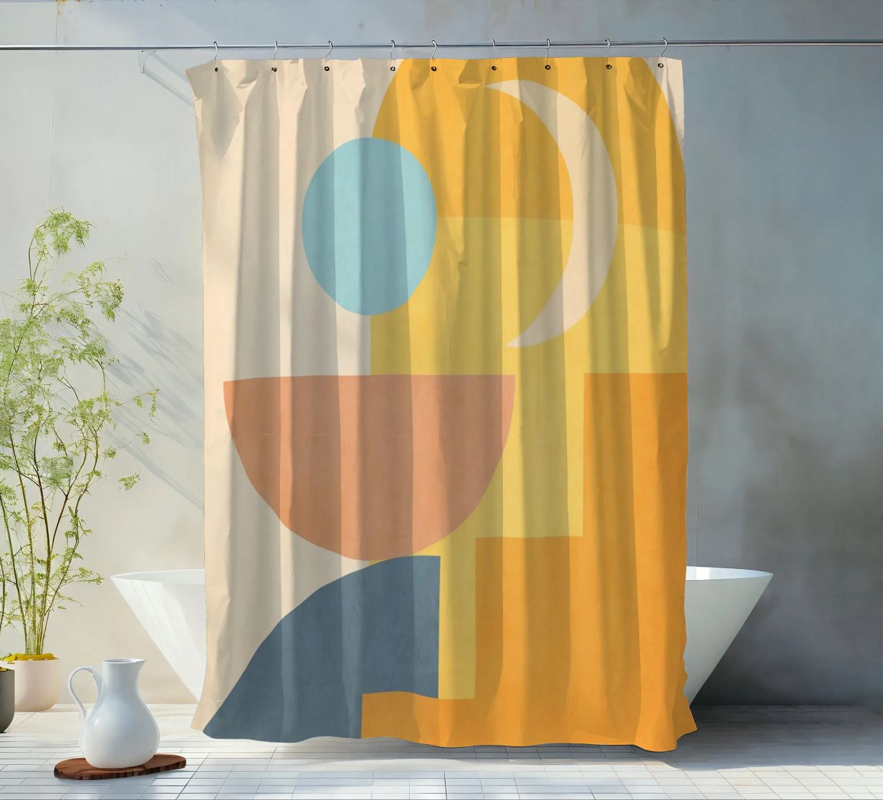 forme geometriche minime 157 tenda da doccia da Gaite