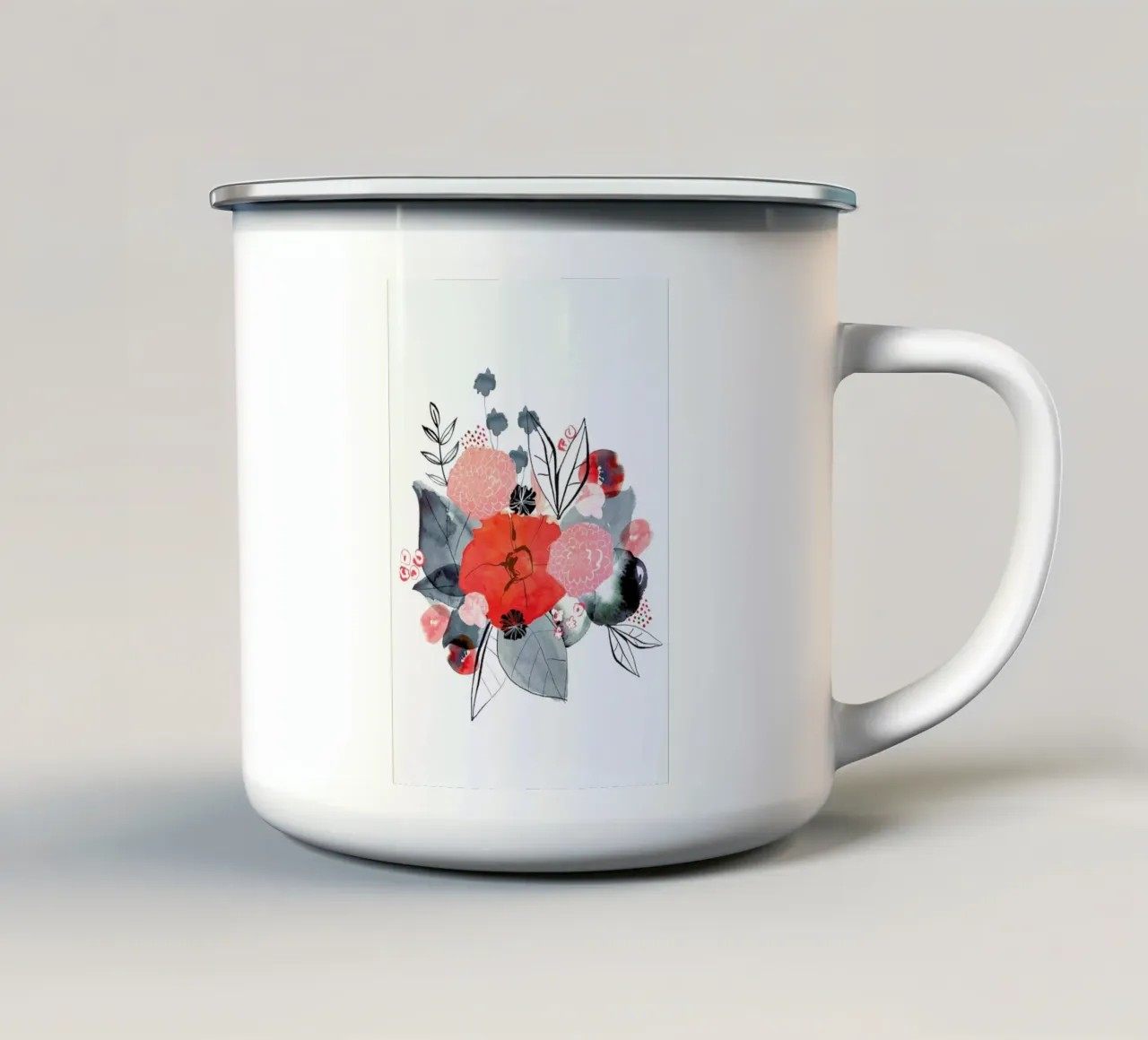 Flowers tazza in smalto da Niina Pechkovskaya