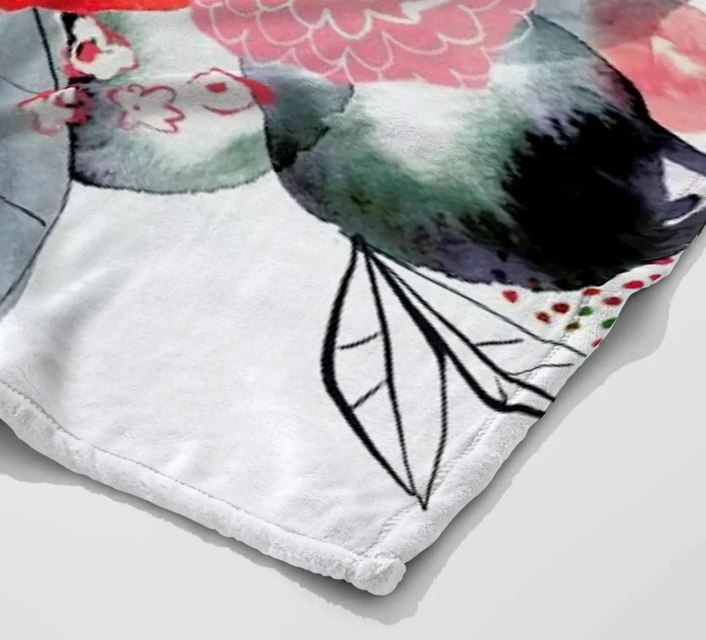 Flowers fleece blanket by Niina Pechkovskaya