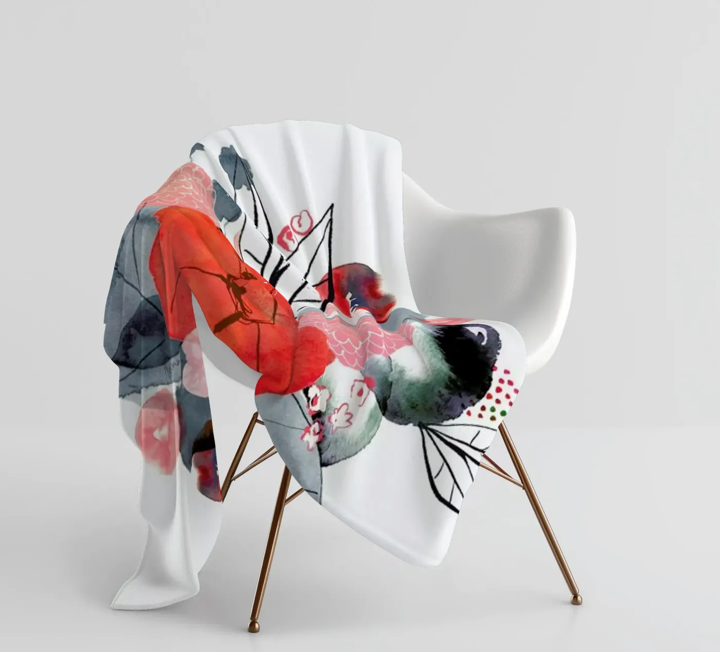 Flowers fleece blanket by Niina Pechkovskaya