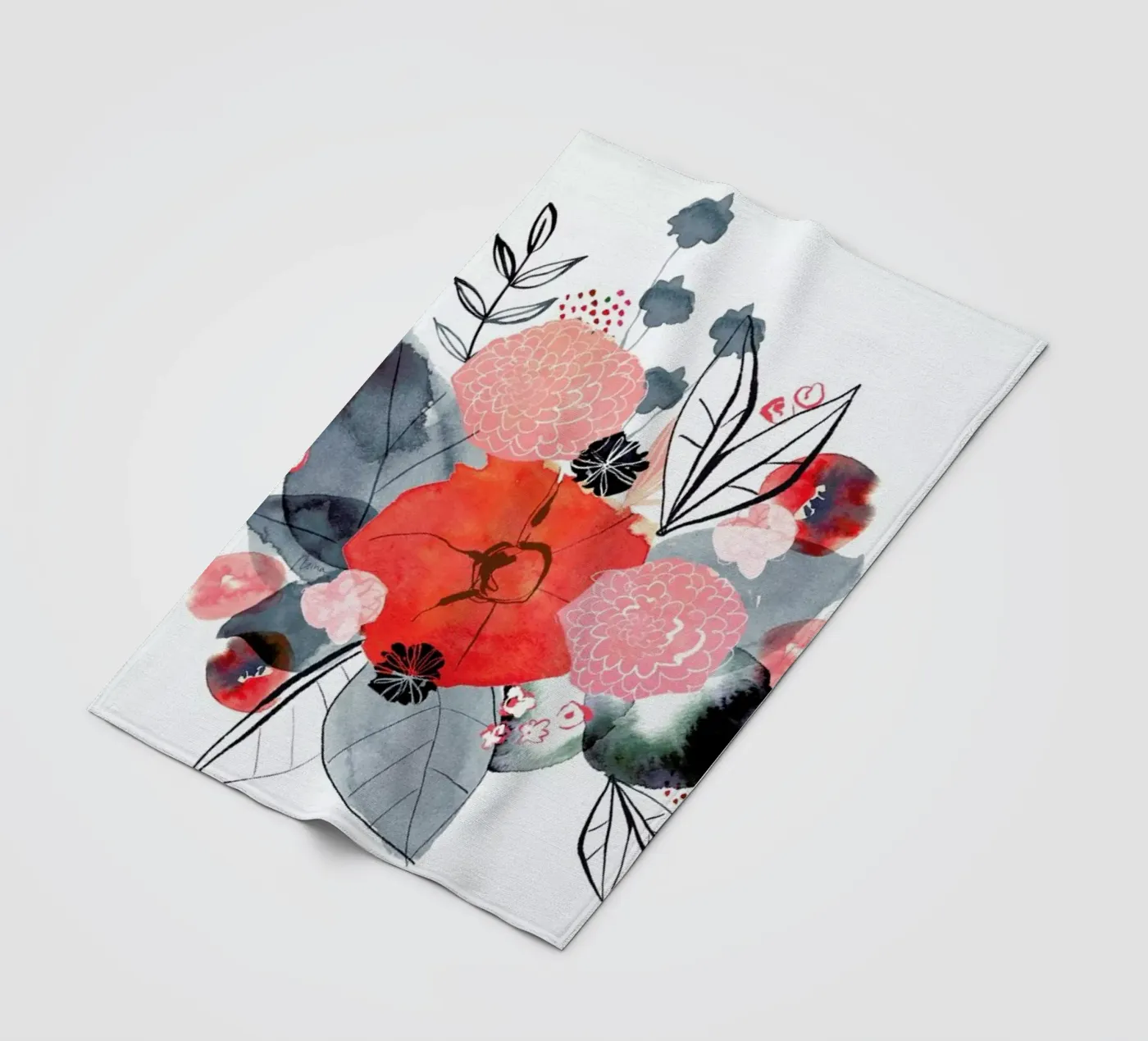 Flowers fleece blanket by Niina Pechkovskaya