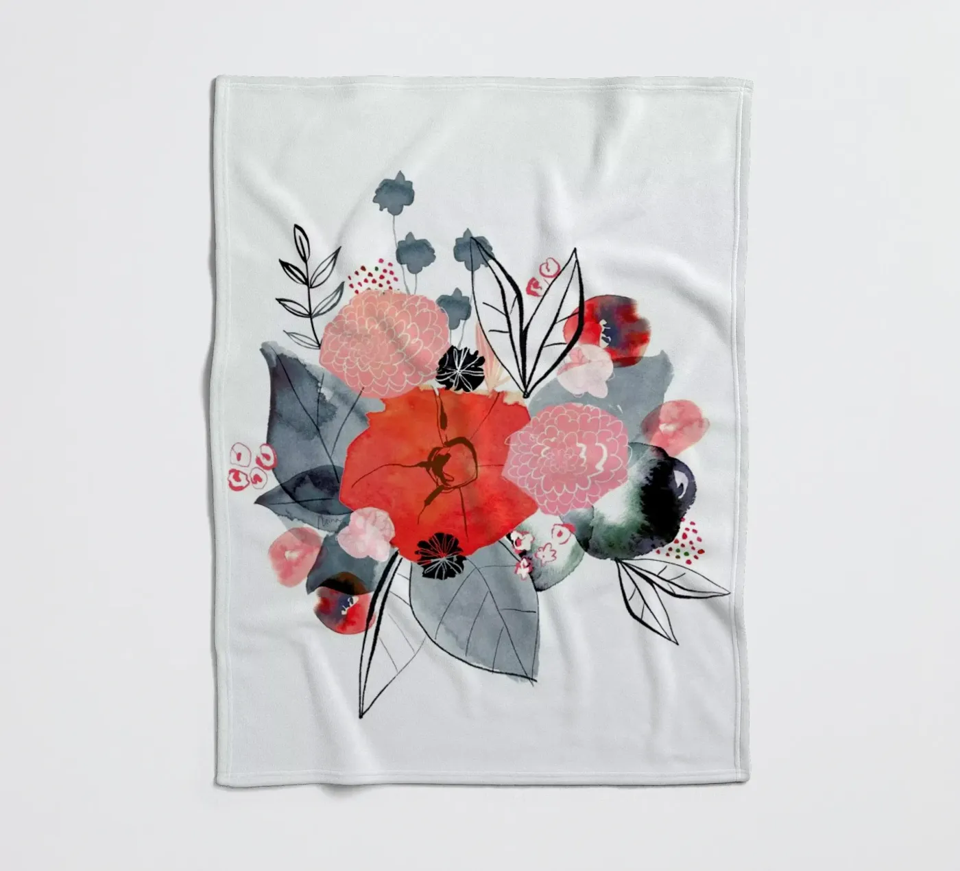 Flowers fleece blanket by Niina Pechkovskaya