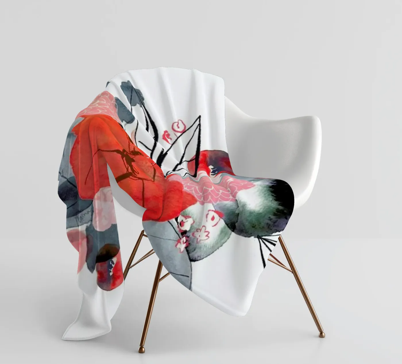 Flowers fleece blanket by Niina Pechkovskaya