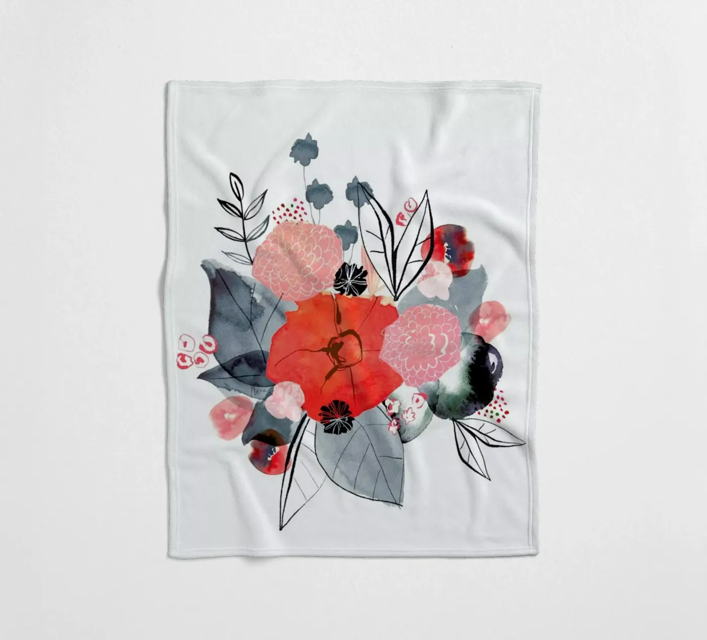 Flowers fleece blanket by Niina Pechkovskaya