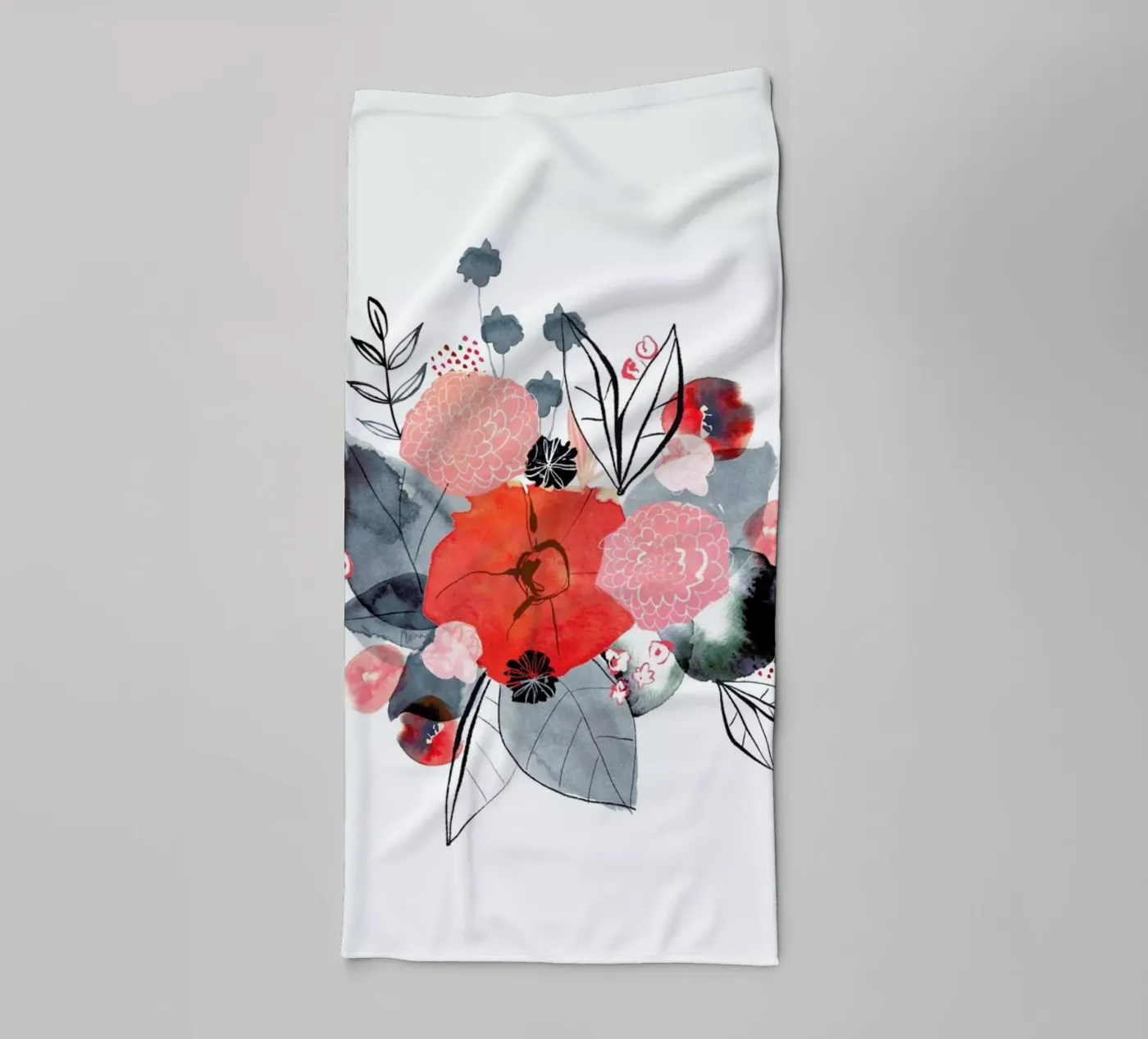 Flowers towel by Niina Pechkovskaya