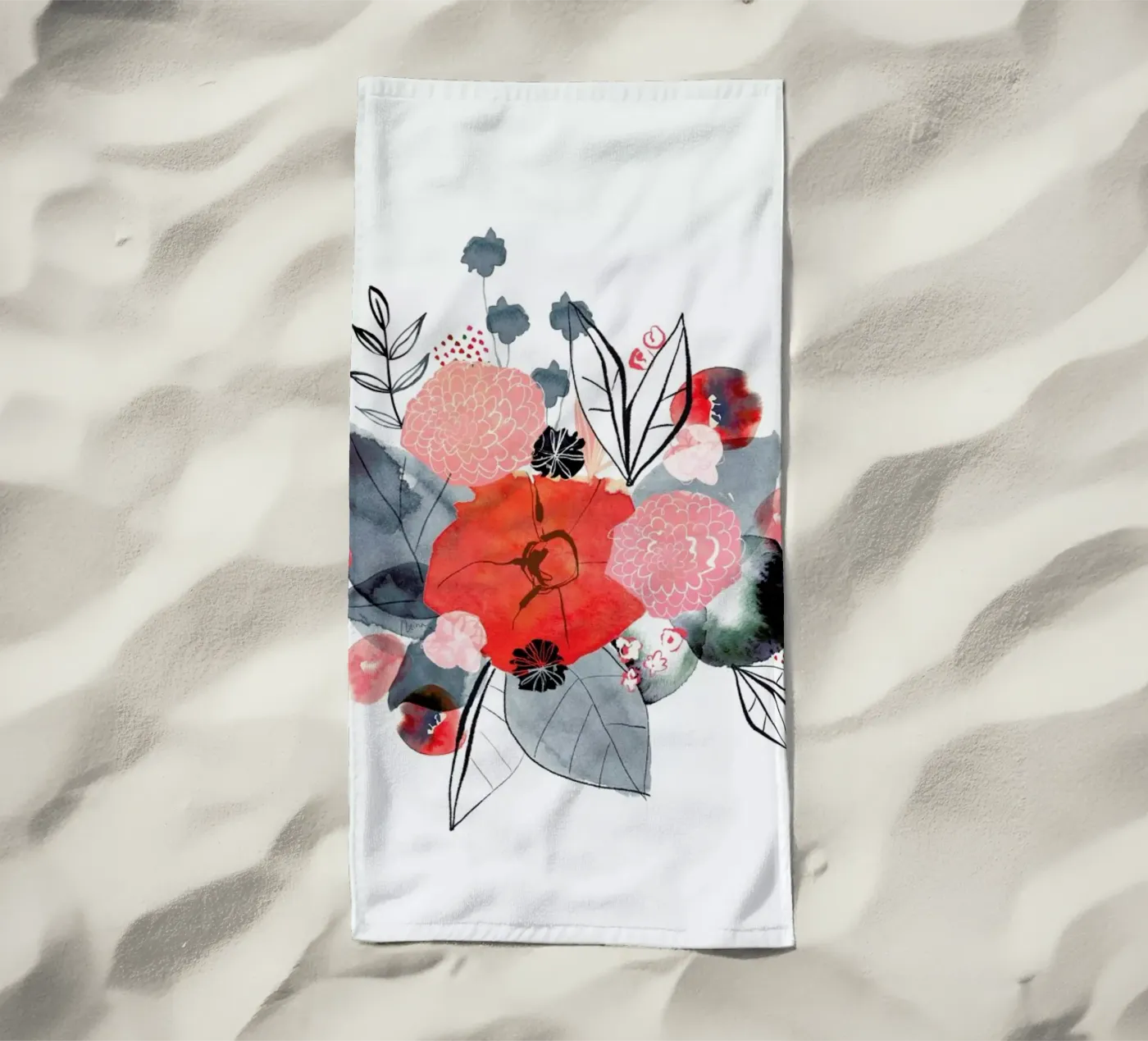 Flowers strandhanddoek van Niina Pechkovskaya