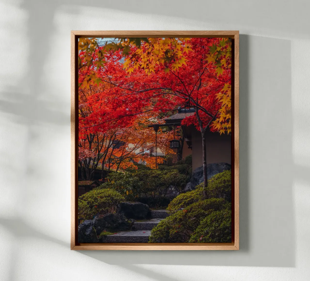 Giardino giapponese in autunno tela con Cornice a cassetta da Marcel Bisig