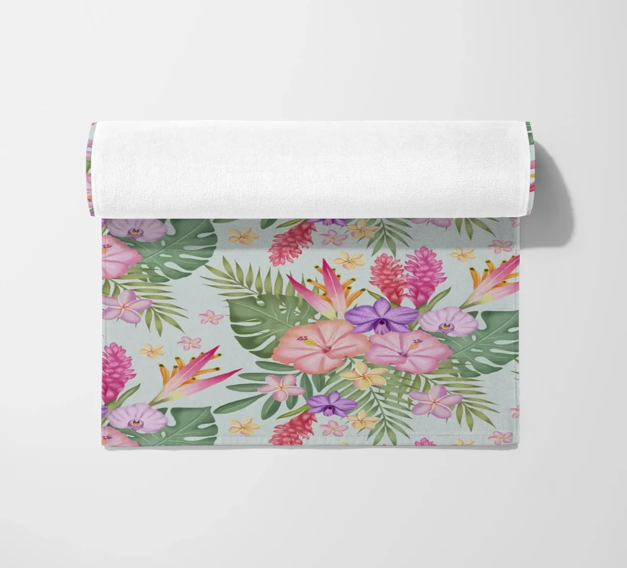 Motivo tropicale con fiori telo mare da CalliLetters