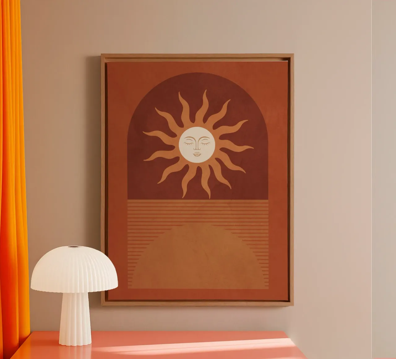 Geometric Abstraction Sun canvas by Gaite