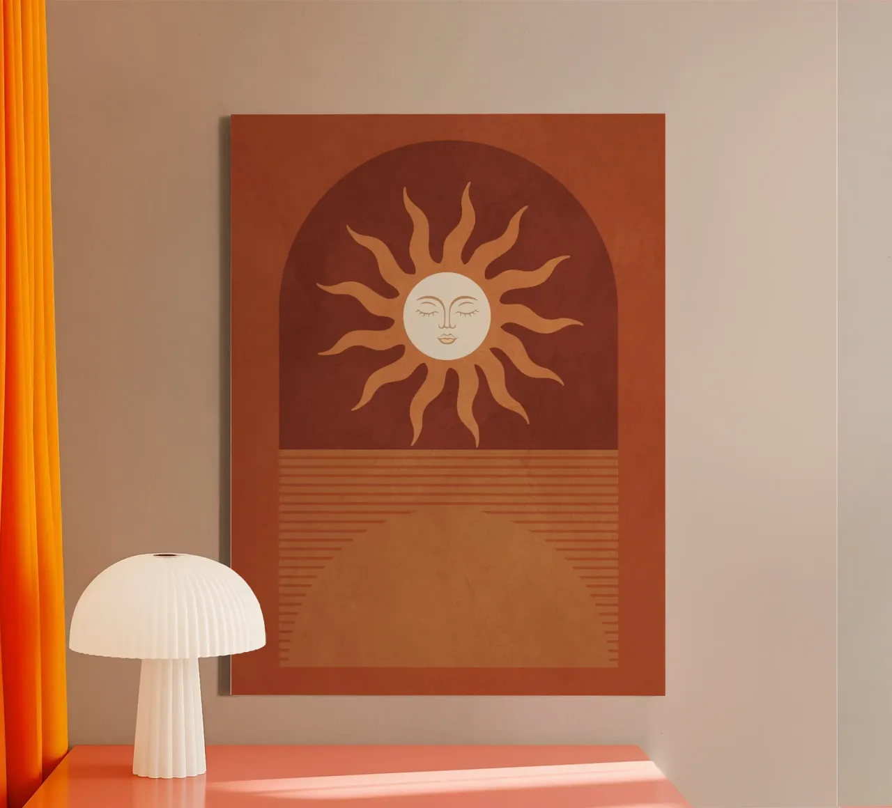 Geometric Abstraction Sun canvas by Gaite