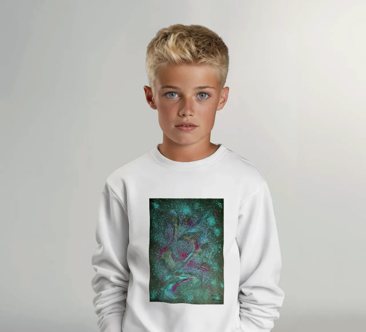 IDEAL GIFT 104 kids sweatshirt by Thierry Vobmann Abstract painting