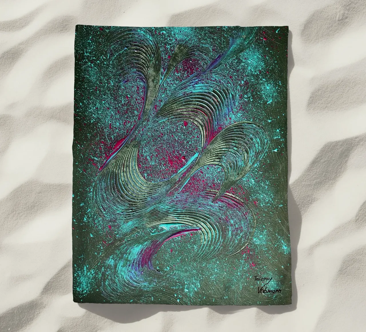 IDEAL GIFT 104 beach towel by Thierry Vobmann Abstract painting