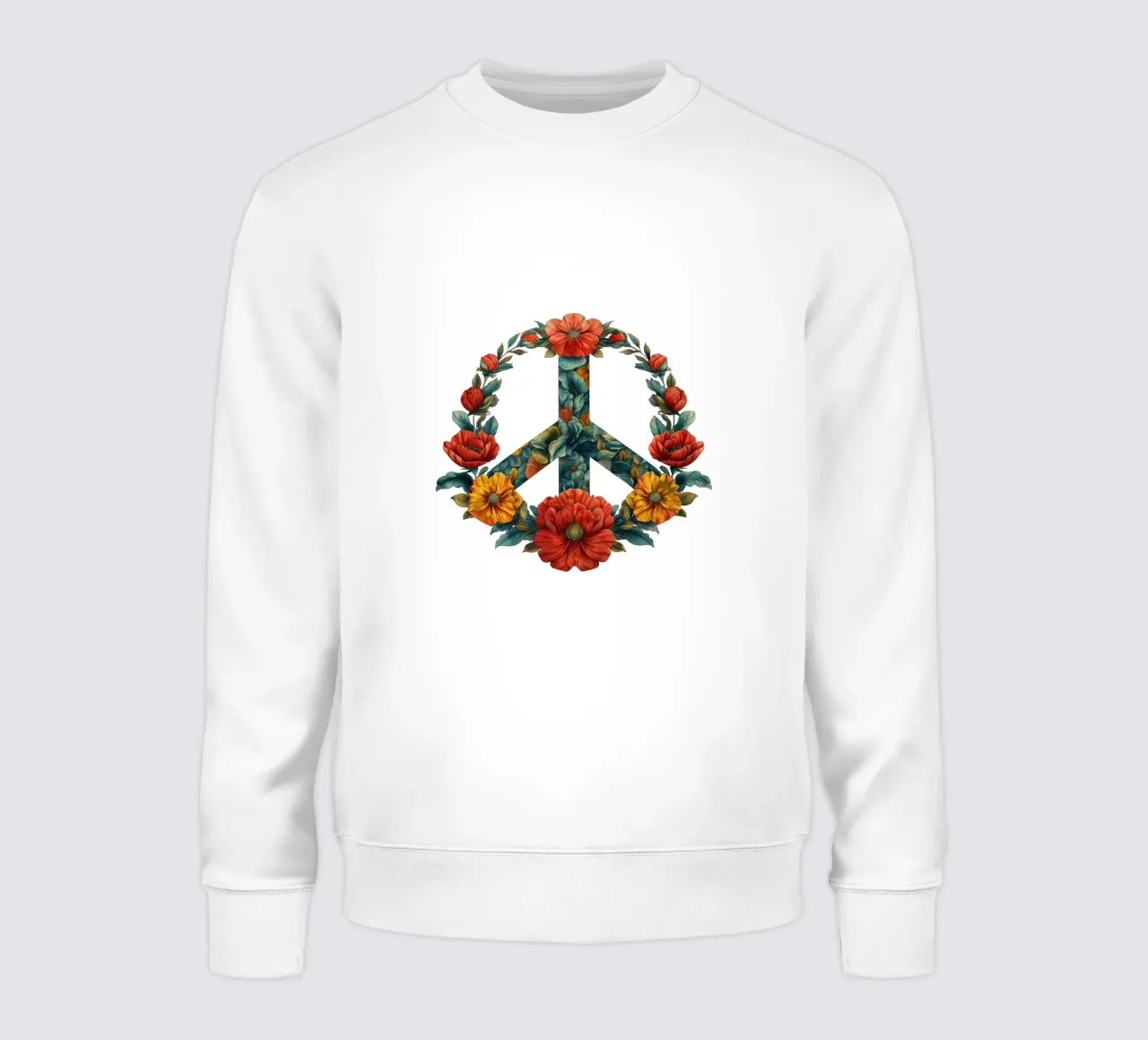 Frieden - Unity in Bloom sweatshirt by Nikis Art Studio