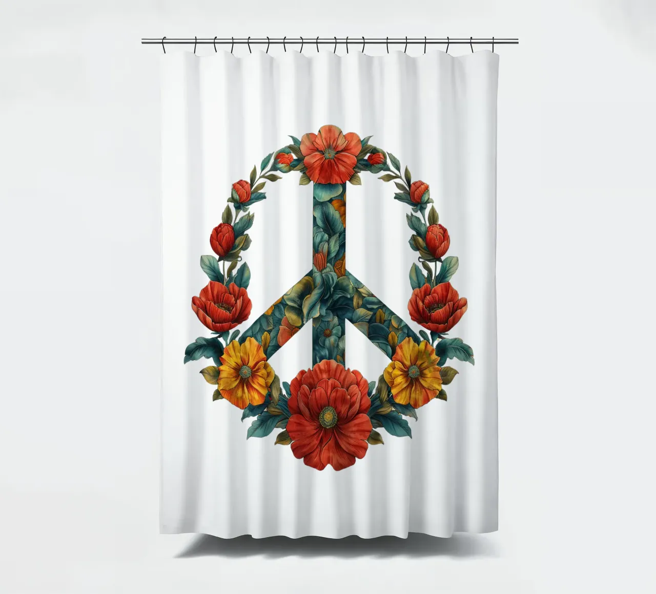 Frieden - Unity in Bloom Duschvorhang von Nikis Art Studio