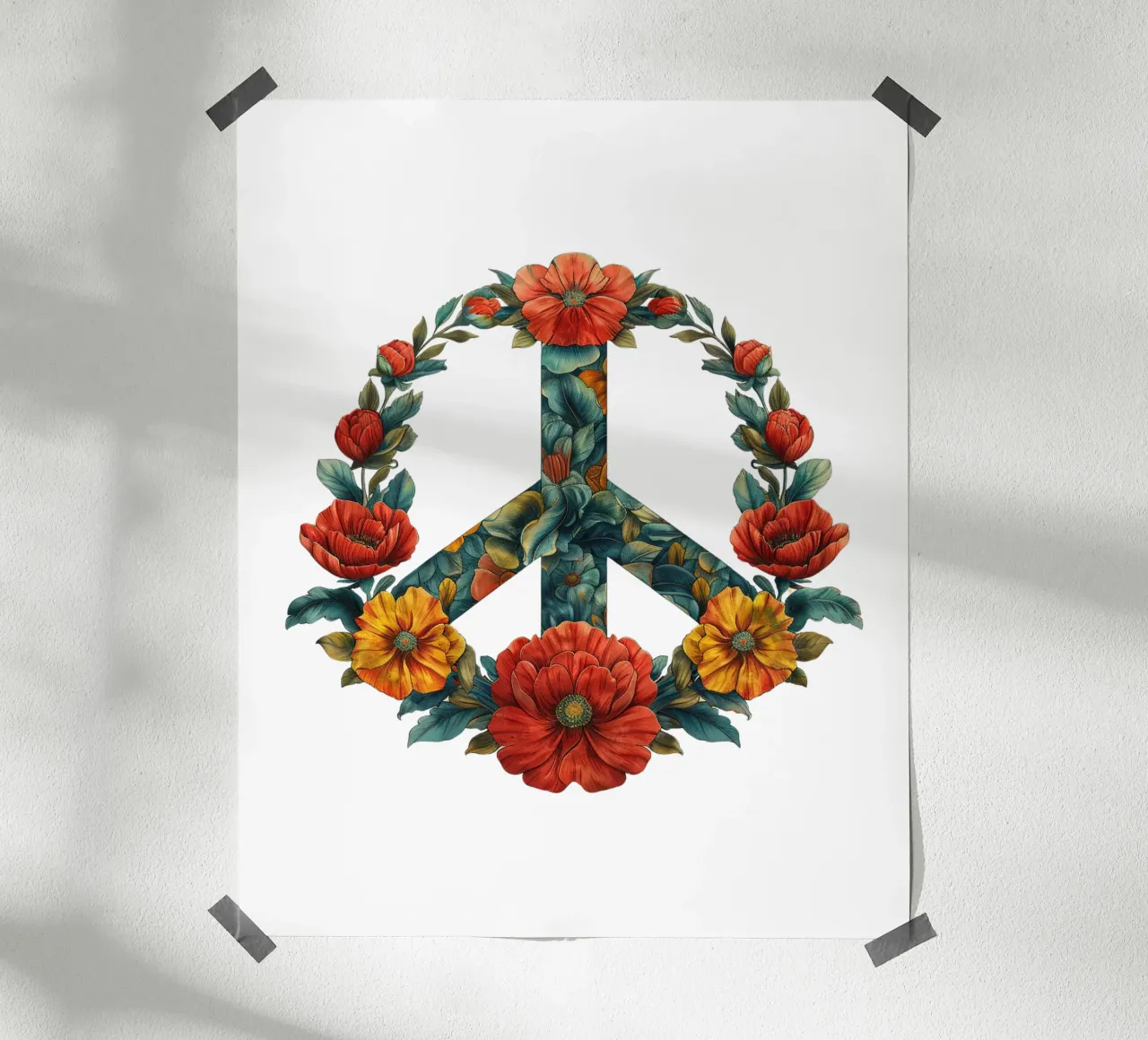 Frieden - L'unité en fleurs poster de Nikis Art Studio