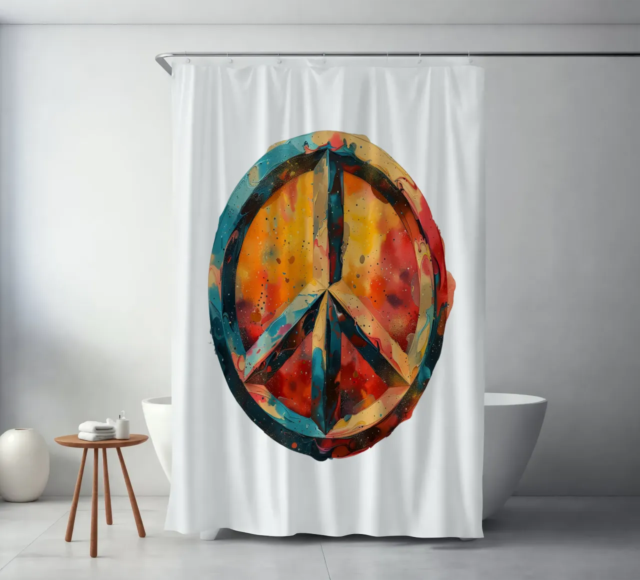Frieden - Serenity Rising tenda da doccia da Nikis Art Studio