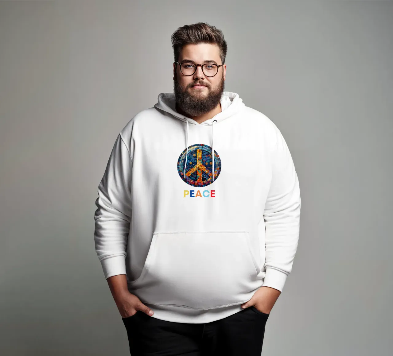 La pace felpa con cappuccio da Nikis Art Studio