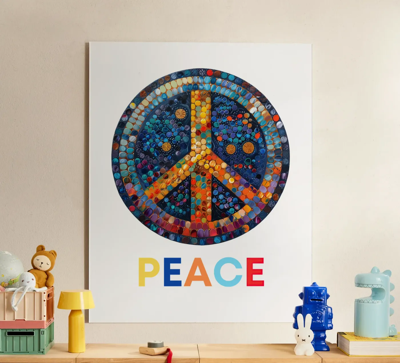 Peace acryl van Nikis Art Studio
