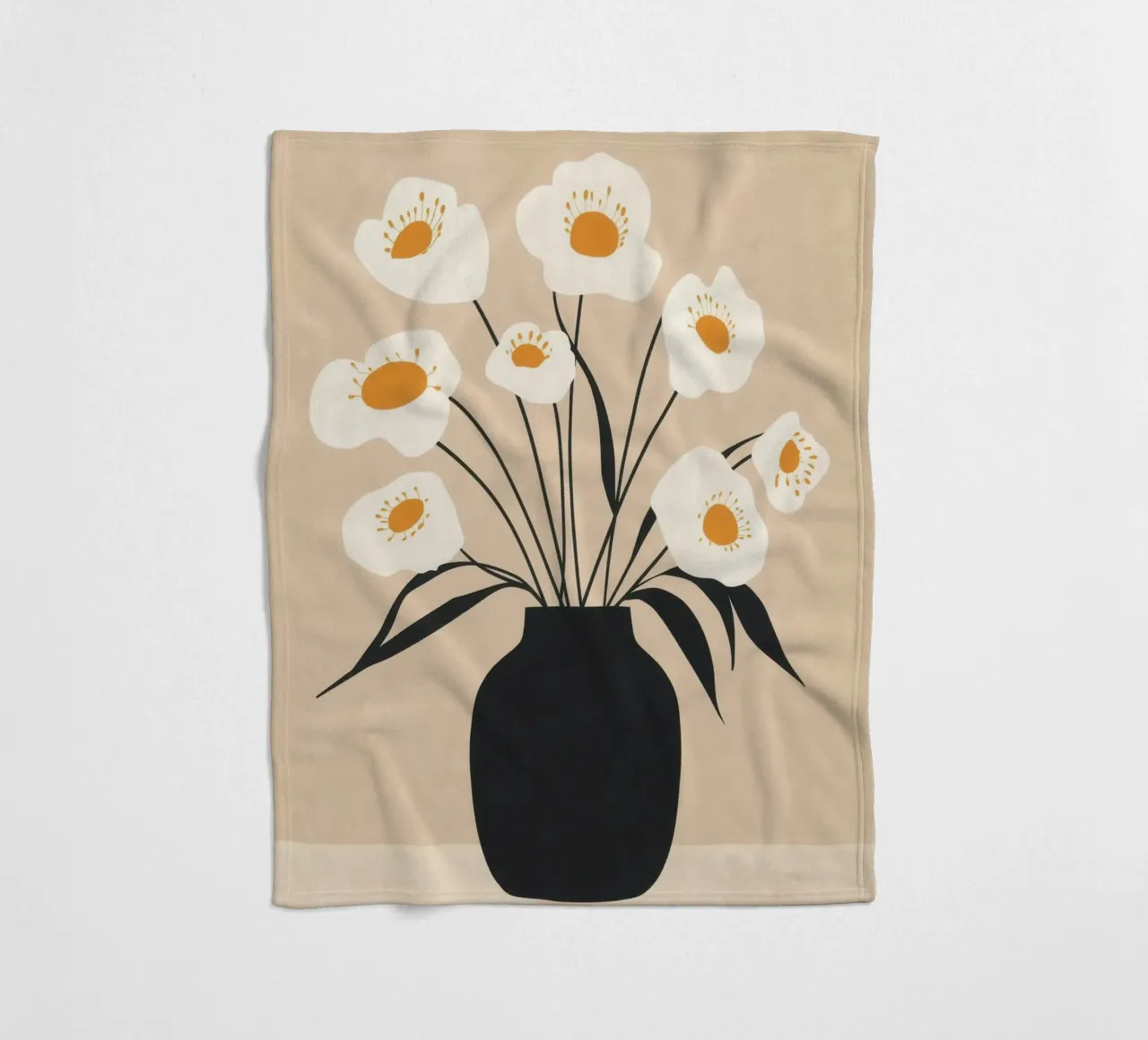 Stampa floreale minimalista coperta in pile da Melloi Art Print
