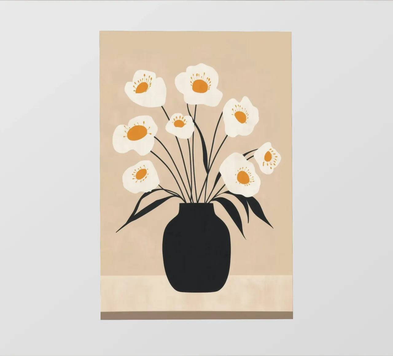 Stampa floreale minimalista telo in pvc da Melloi Art Print