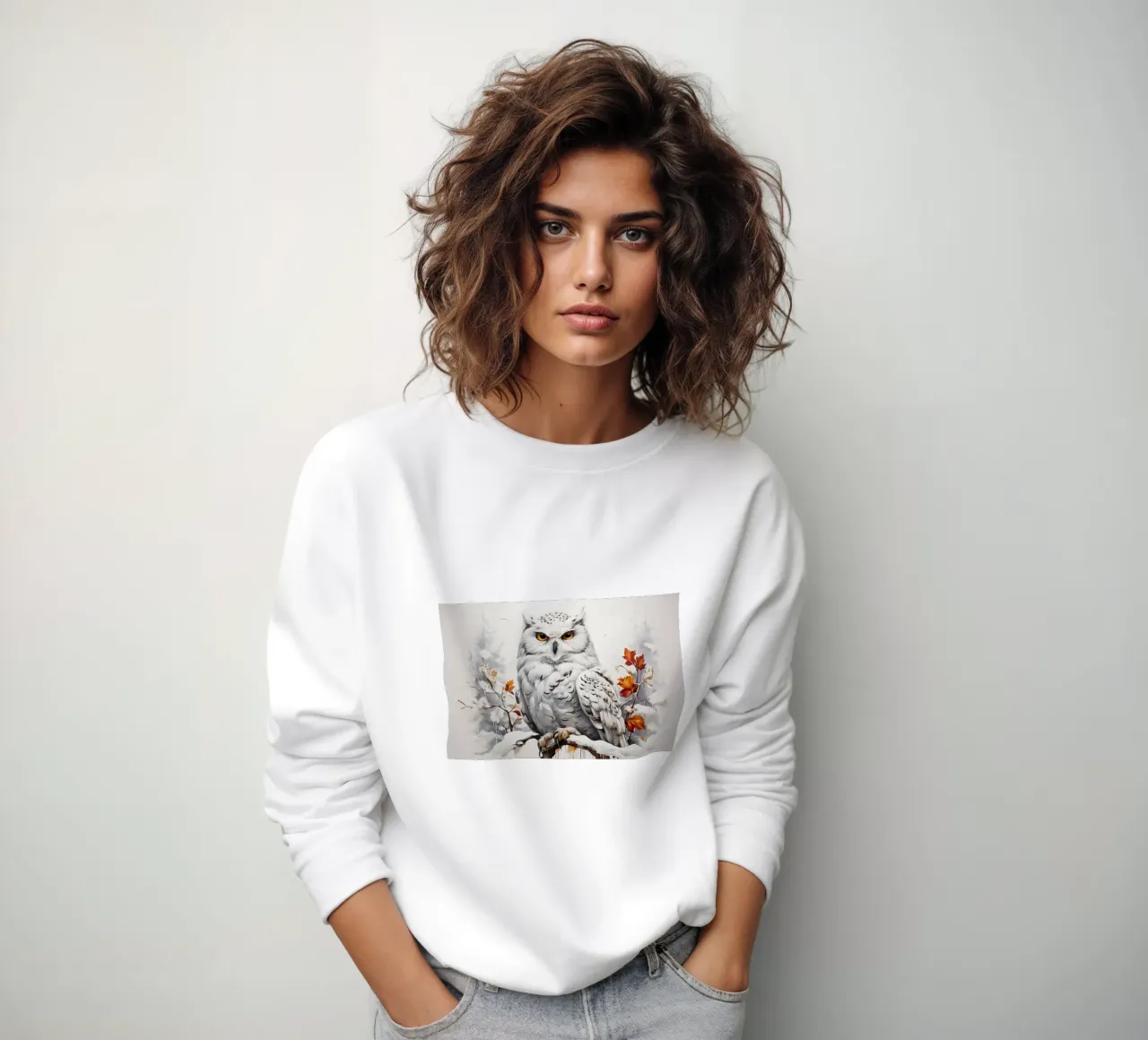 Gufo delle nevi dipinto felpa da ARTVI-SHOP