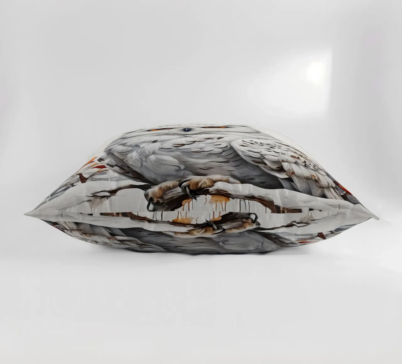 Gufo delle nevi dipinto cuscino da ARTVI-SHOP