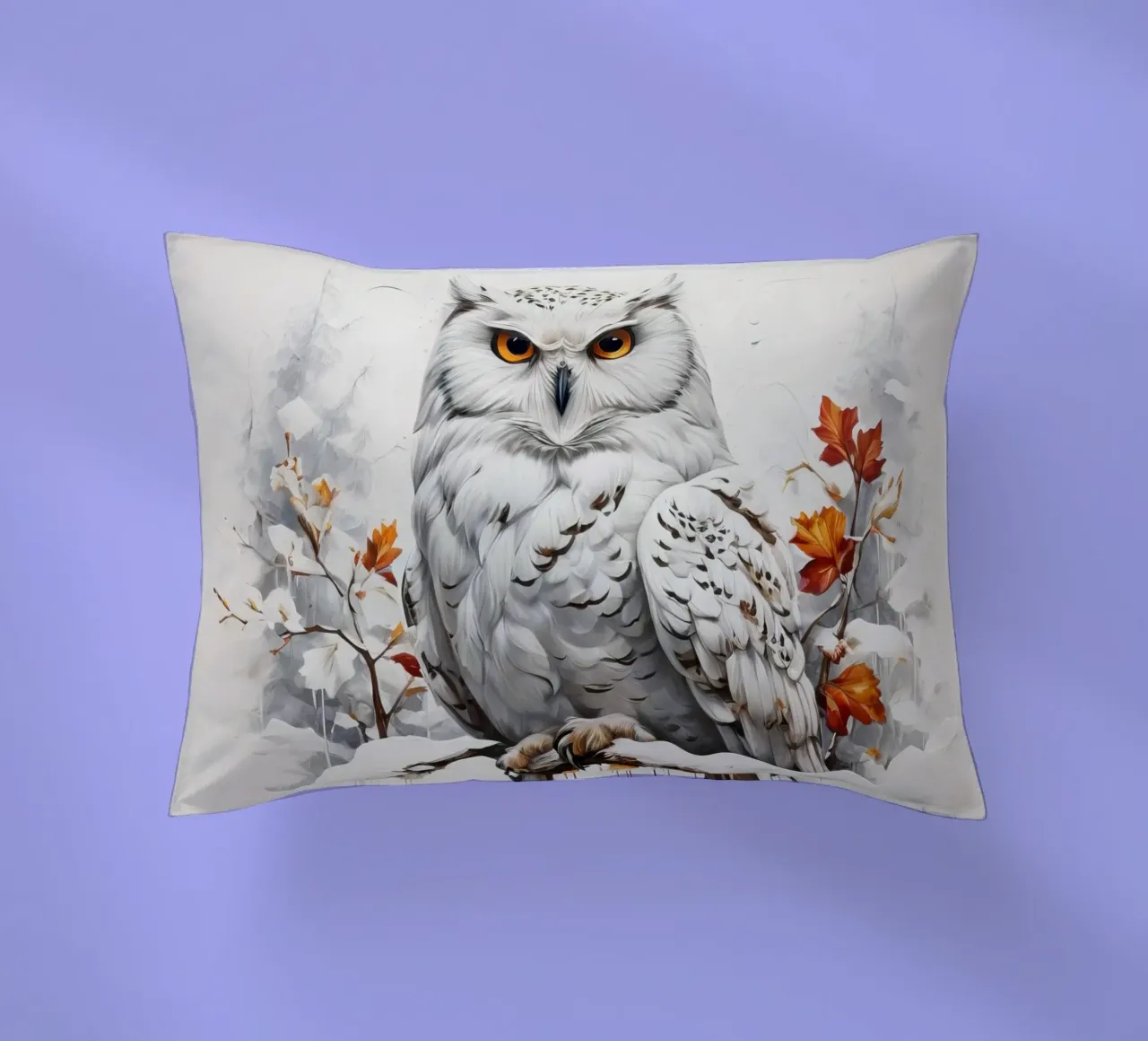 Gufo delle nevi dipinto cuscino da ARTVI-SHOP