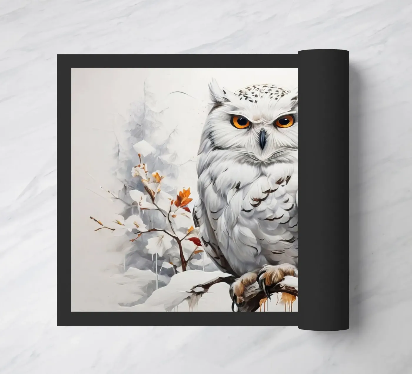 Schneeeule Gemälde Fußmatte von 🎁 NOBELART