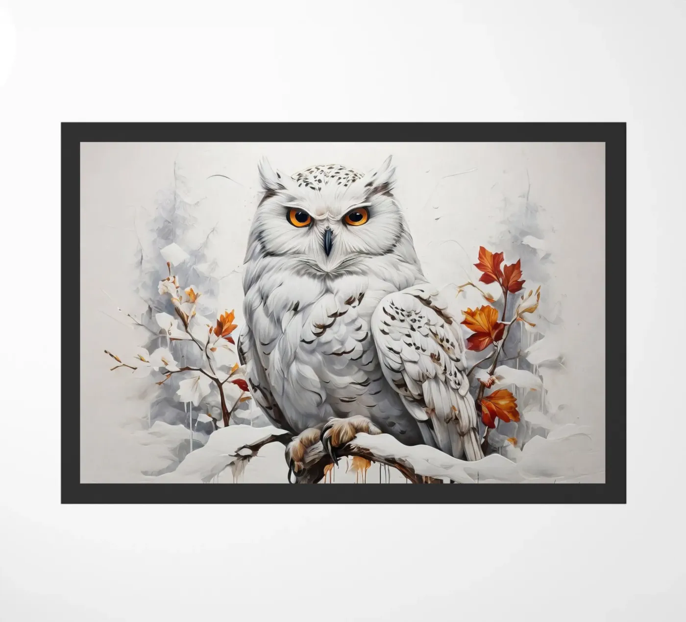 Schneeeule Gemälde Fußmatte von 🎁 NOBELART