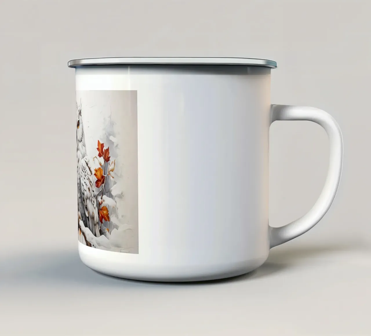 Gufo delle nevi dipinto tazza in smalto da ARTVI-SHOP