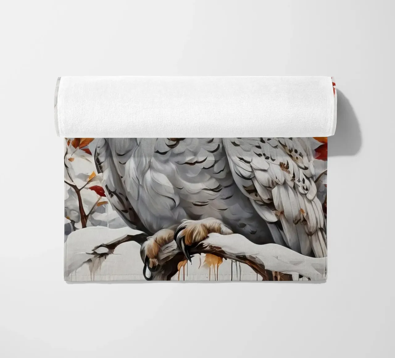 Gufo delle nevi dipinto telo mare da ARTVI-SHOP