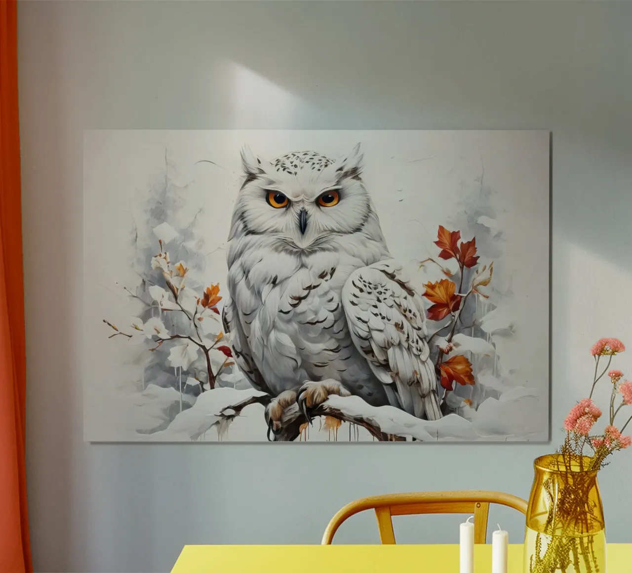 Gufo delle nevi dipinto carta hahnemühle da ARTVI-SHOP