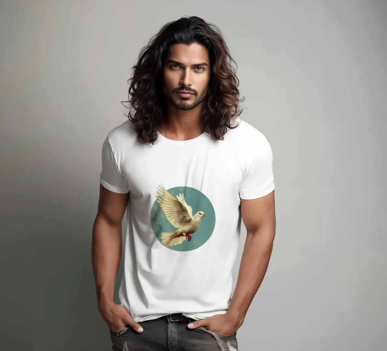 Dove of peace t-shirt by Nikis Art Studio
