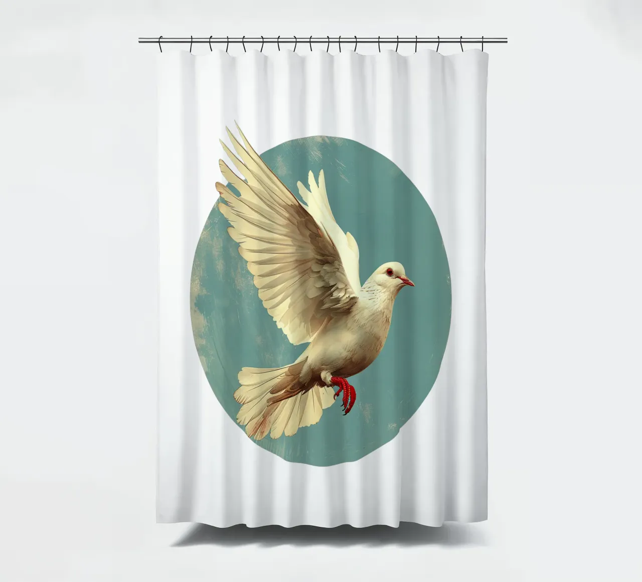 Dove of peace shower curtain by Nikis Art Studio