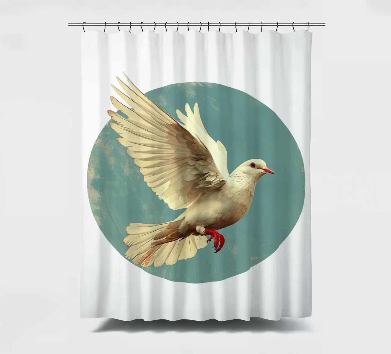 Dove of peace shower curtain by Nikis Art Studio