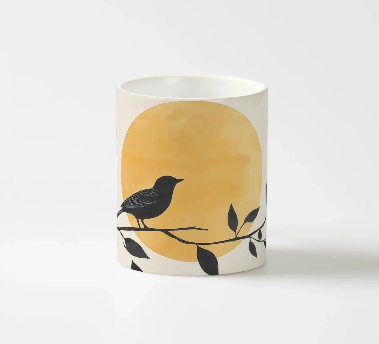 Silhouette di uccelli tazza in ceramica da Melloi Art Print