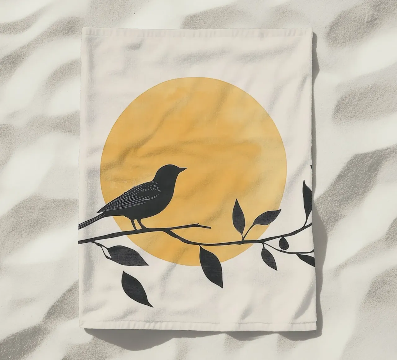 Silhouette di uccelli telo mare da Melloi Art Print