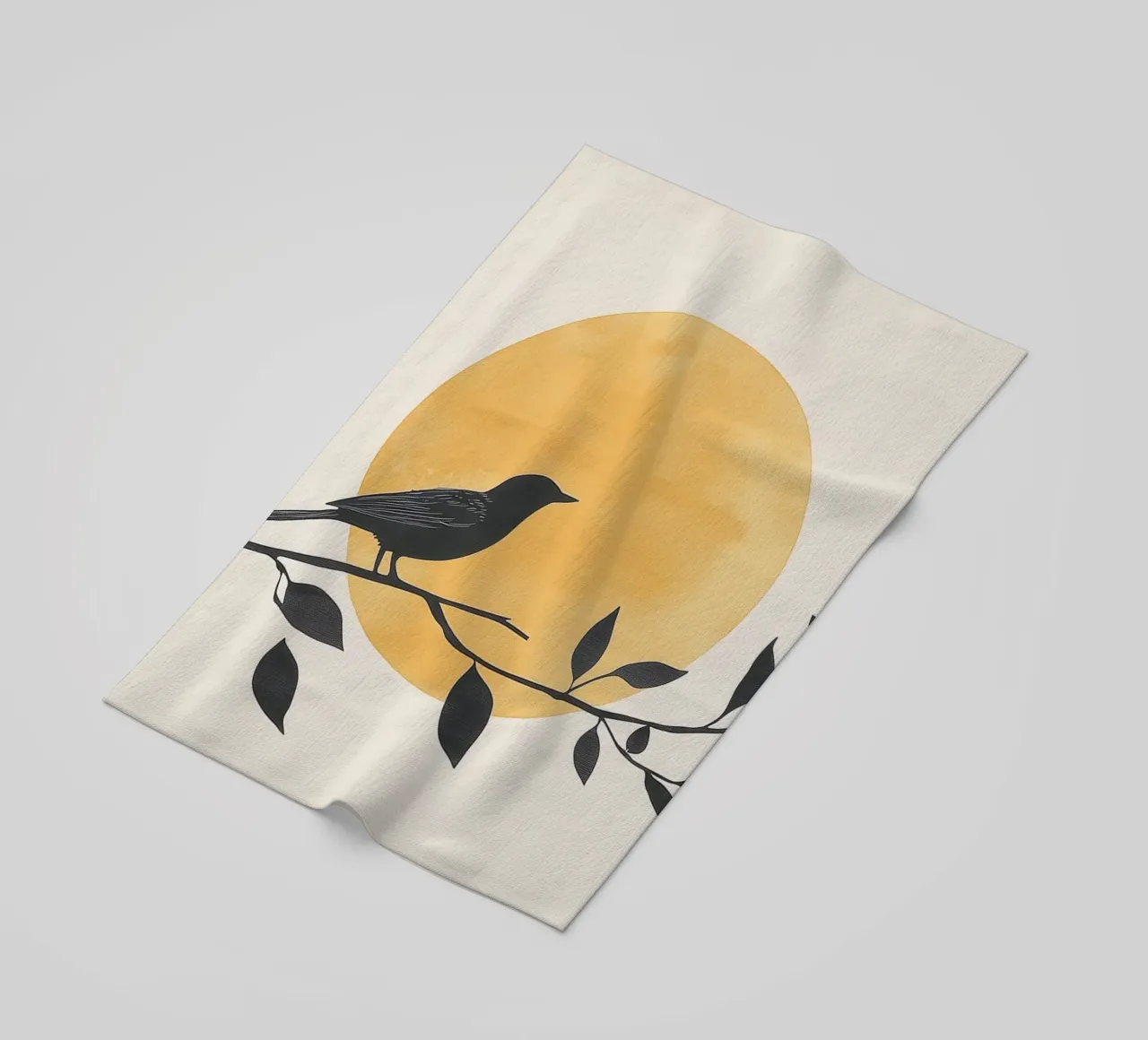 Silhouette di uccelli telo mare da Melloi Art Print