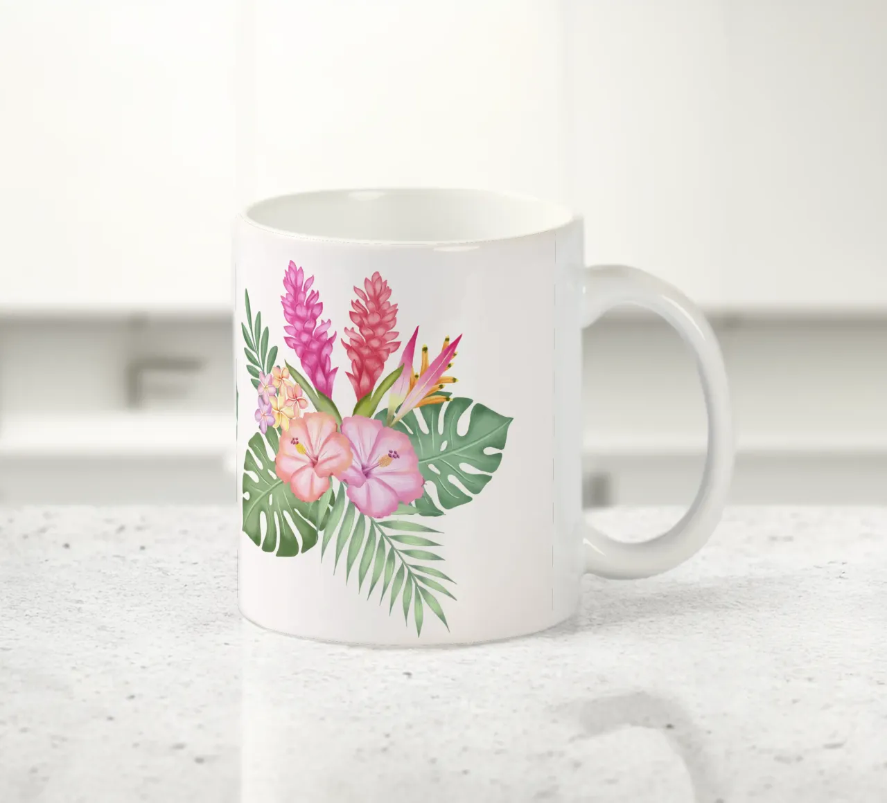 Sogno tropicale con fiori esotici. tazza in ceramica da CalliLetters