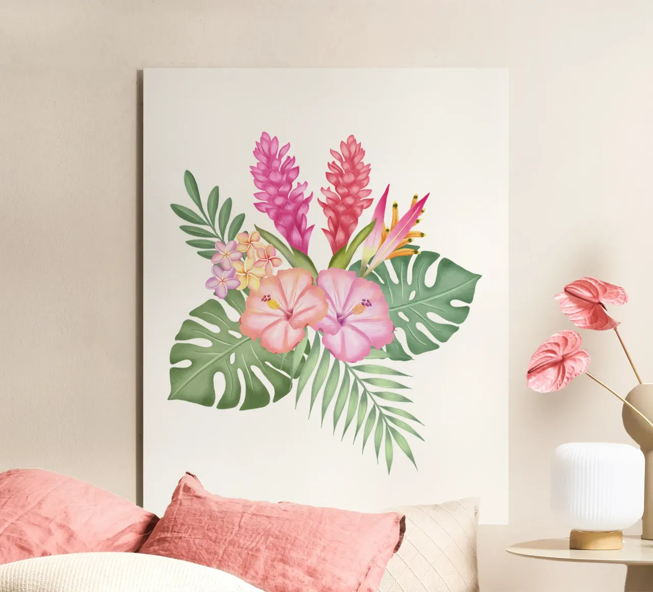 Sogno tropicale con fiori esotici. alluminio dibond da CalliLetters