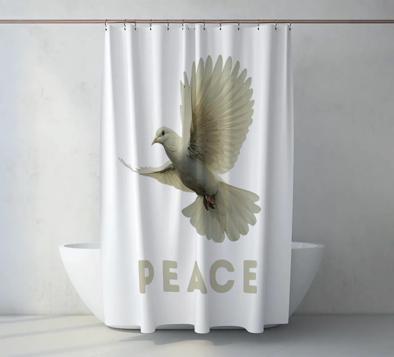 Dove of peace shower curtain by Nikis Art Studio